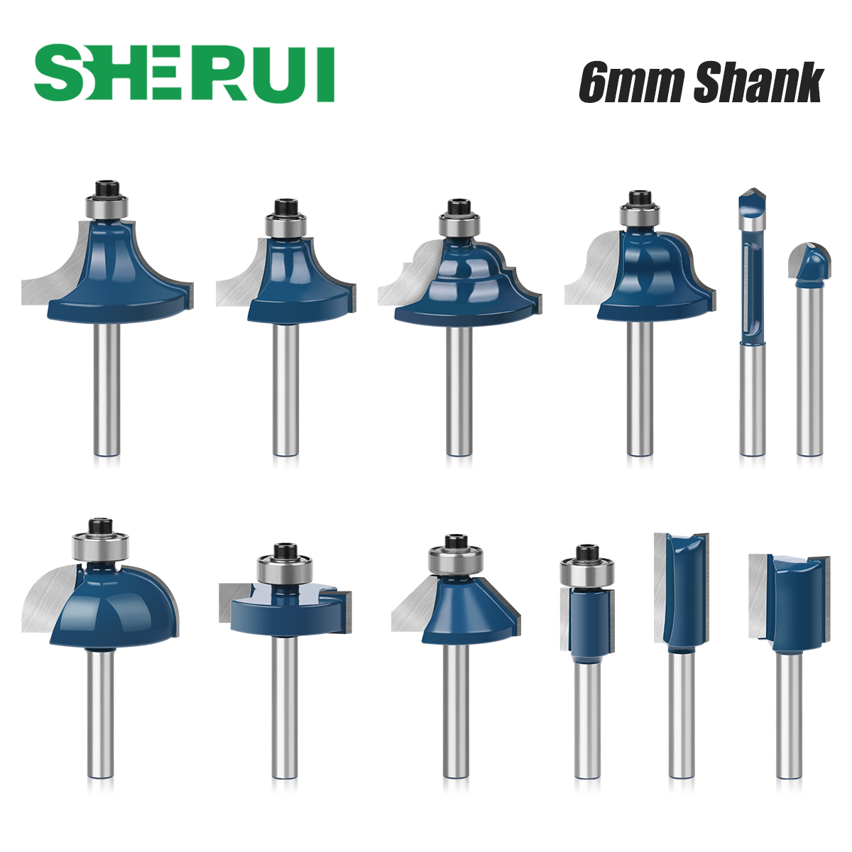 Woodworking Usa - 6mm Shank Router Bits Set Straight
