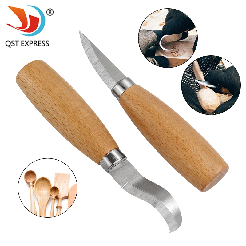 Woodworking Factory - Stainless Iron Carving Knife Beech Wood