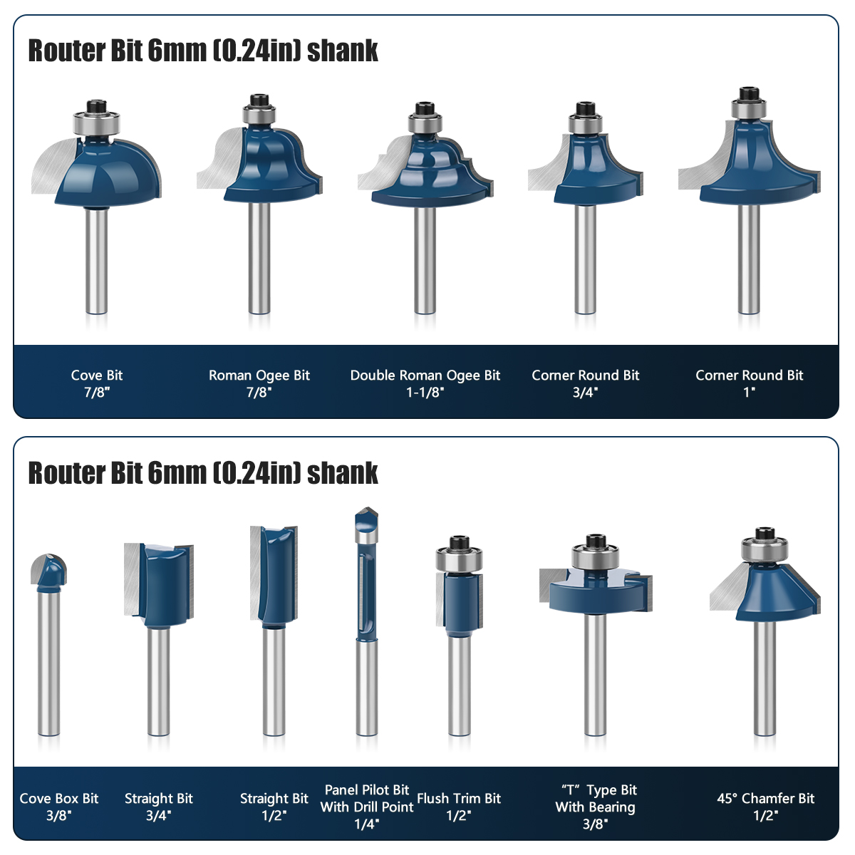 6mm Shank Router Bits Set Stra - Woodworking Usa recension och pris