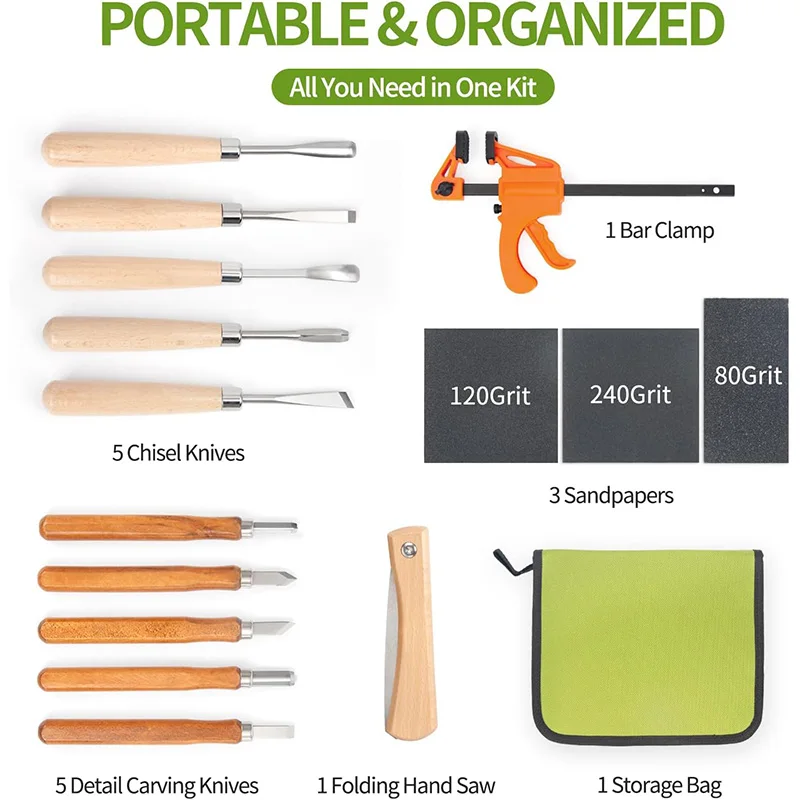 Wood Carving Kit 15Pcs Wood Ca - Woodworking Kits For Adults recension och pris