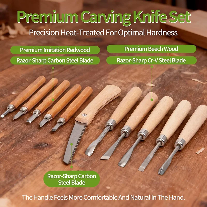 Wood Carving Kit 15Pcs Wood Ca - Woodworking Kits For Adults recension och pris