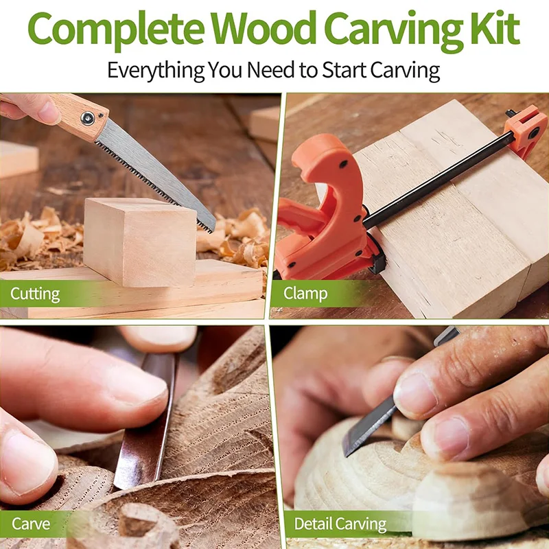 Wood Carving Kit 15Pcs Wood Ca - Woodworking Kits For Adults recension och pris