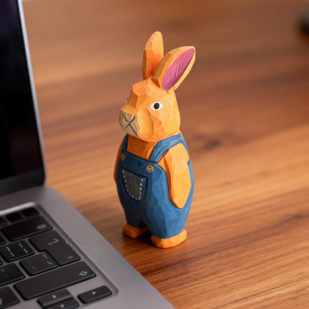 Hand Carved Wooden Rabbit Figu - Woodworking Rabbet recension och pris