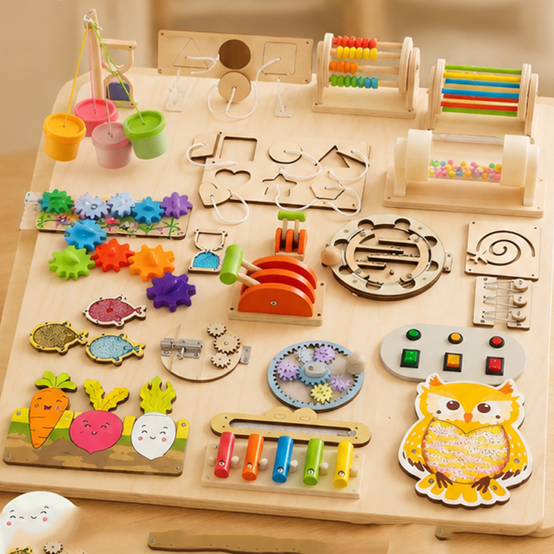Premium Montessori Busy Board  - Woodworking Usa recension och pris