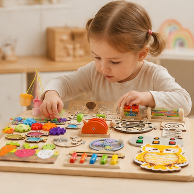 Premium Montessori Busy Board  - Woodworking Usa recension och pris